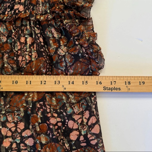 Ulla Johnson Womens  Silk Brown Metallic Top Size 2 Sleeveless - Picture 10 of 11